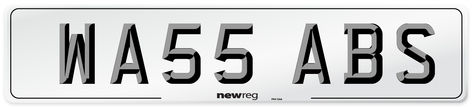 WA55 ABS Number Plate from New Reg